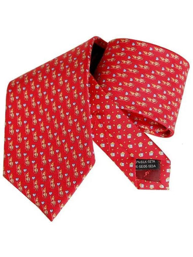 Silk Neck Tie Red - SALVATORE FERRAGAMO - BALAAN 1