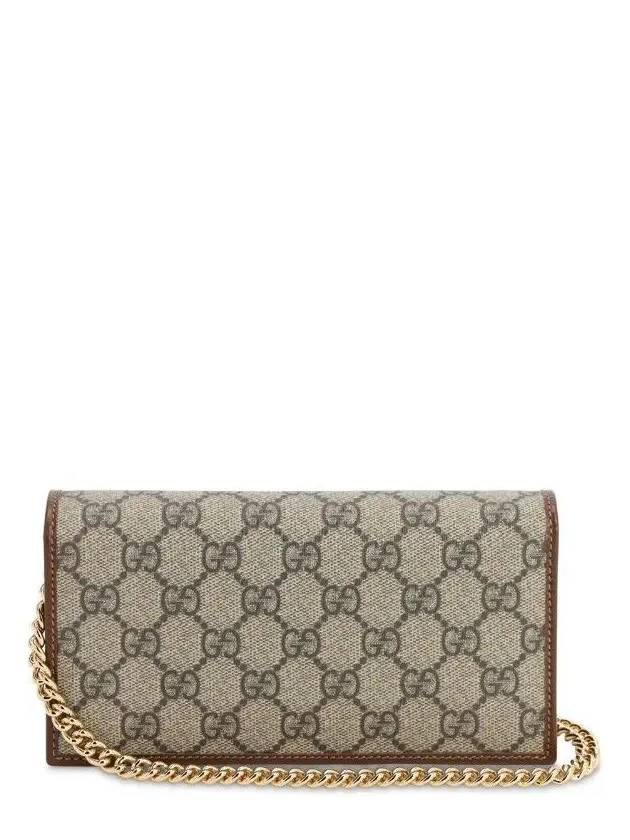 Women's Blondie Continental Ebony Supreme Chain Long Wallet Beige - GUCCI - BALAAN 5