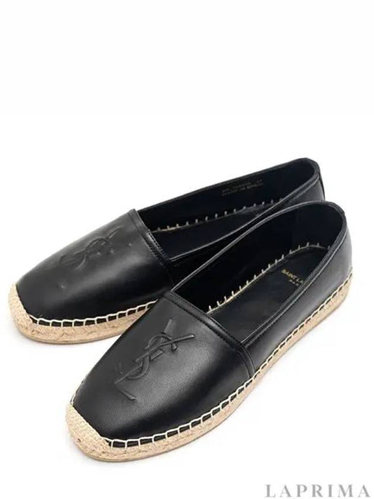 Leather Espadrilles Black - SAINT LAURENT - BALAAN 2