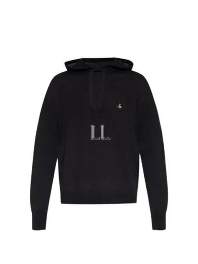 Embroidered Logo Virgin Wool Hoodie Black - VIVIENNE WESTWOOD - BALAAN 2