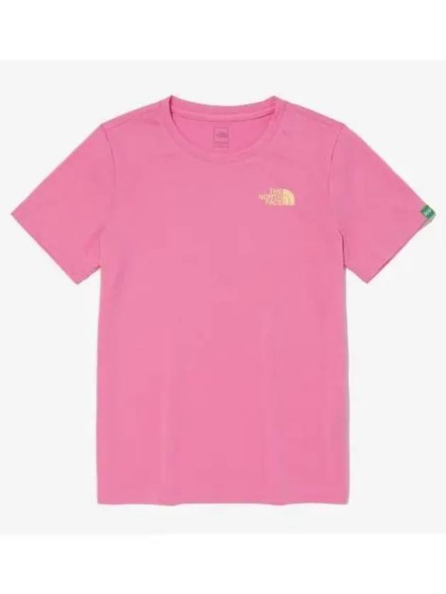 The North Face KIDS Edgewater Short Sleeve Round Tee NT7UP07T PIK - THE NORTH FACE - BALAAN 1