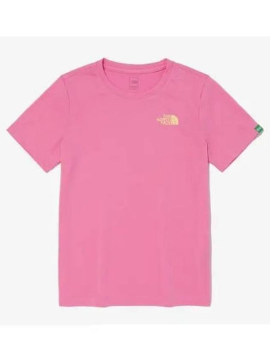 The North Face KIDS Edgewater Short Sleeve Round Tee NT7UP07T PIK - THE NORTH FACE - BALAAN 1