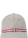 Bow Grosgrain Wool Flannel Ball Cap Light Grey - THOM BROWNE - BALAAN 7