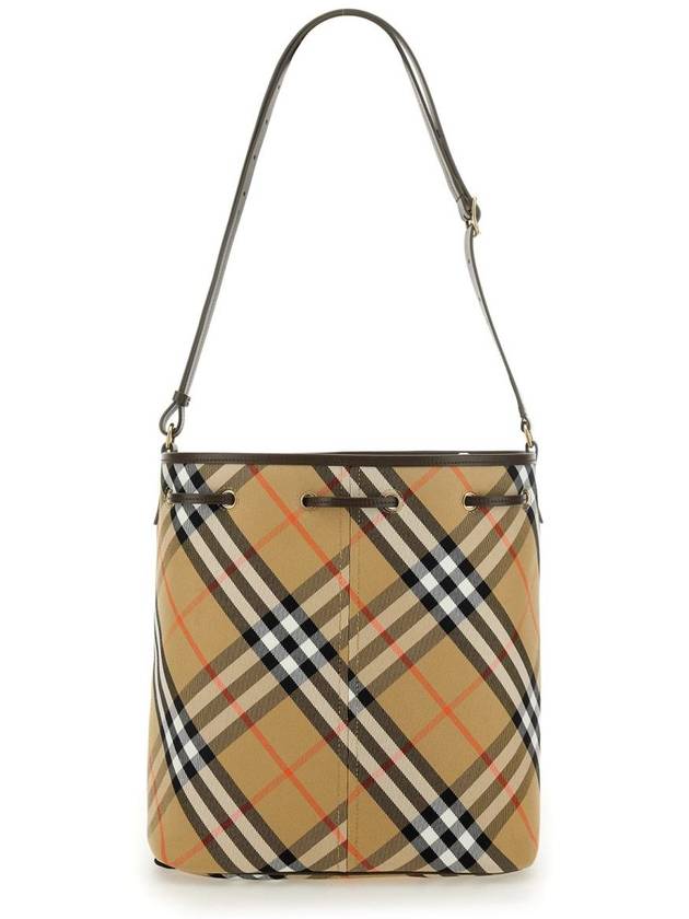 Check Cotton Bucket Bag Beige - BURBERRY - BALAAN 3