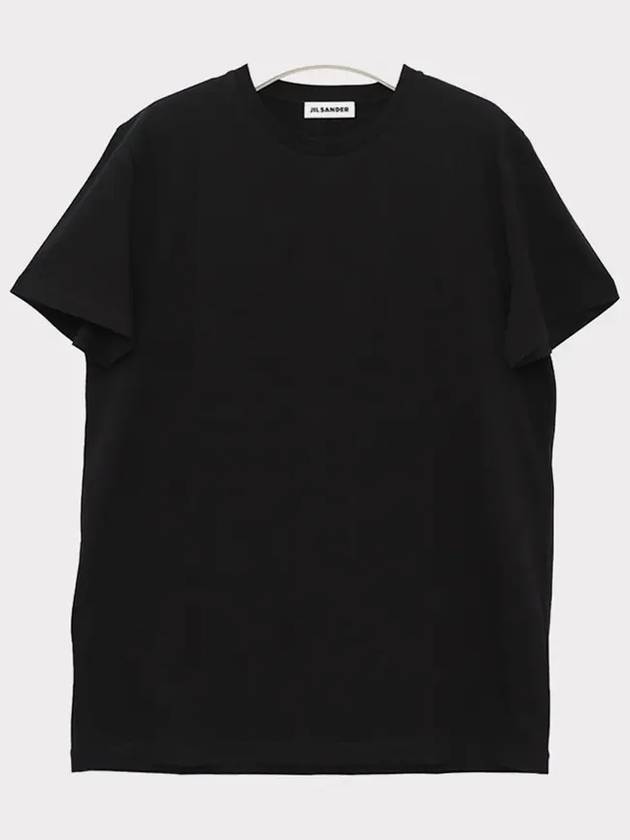 Crewneck Cotton Short Sleeve T-Shirt Black - JIL SANDER - BALAAN 3