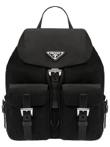 triangle logo Re-nylon small backpack black - PRADA - BALAAN.