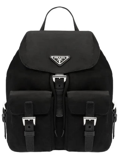 Triangle Logo Re-Nylon Small Backpack Black - PRADA - BALAAN 1