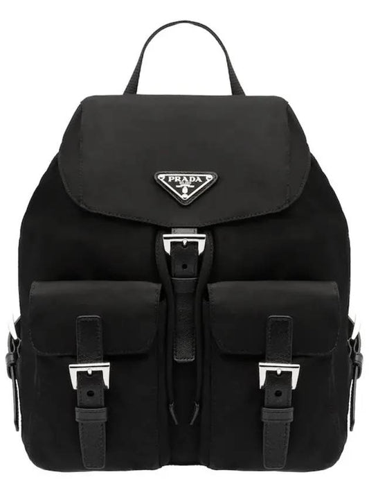 Triangle Logo Re-Nylon Small Backpack Black - PRADA - BALAAN 1