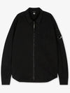 Gabardine Zip Up Long Sleeve Shirt Black - CP COMPANY - BALAAN 3