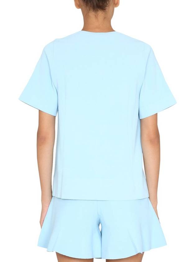 Women's Crop Short Sleeve T-Shirt Blue - STELLA MCCARTNEY - BALAAN 4