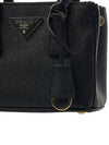 Galleria Saffiano Leather Micro Tote Bag Black - PRADA - BALAAN 11