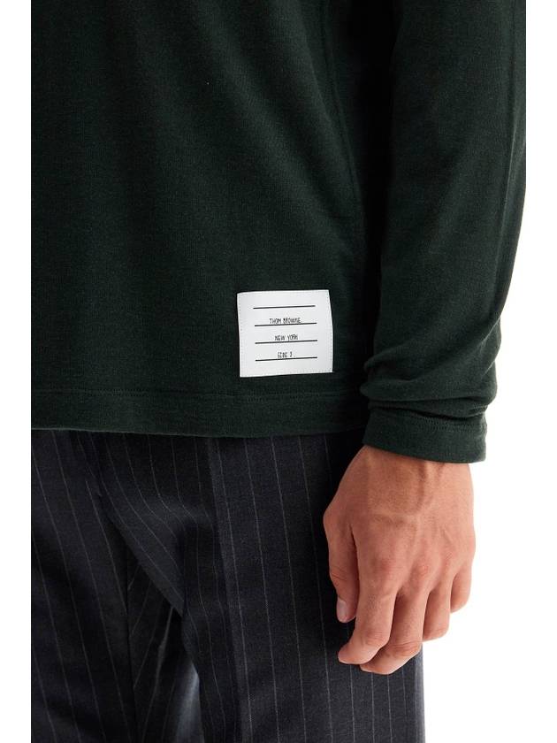 4 Bar Jersey Stretch Wool Knit Top Green - THOM BROWNE - BALAAN 5