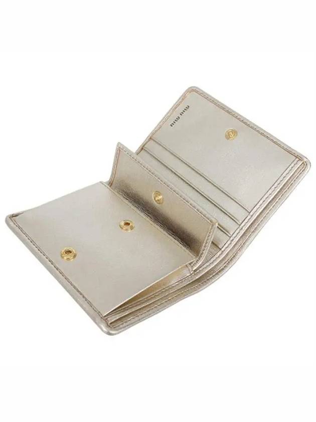 Matelasse Leather Half Wallet Gold - MIU MIU - BALAAN 4