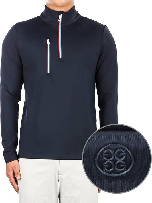 Men's Golf Daytona Tech Interlock Slim Fit Pullover Long Sleeve T-Shirt Navy - G/FORE - BALAAN 2