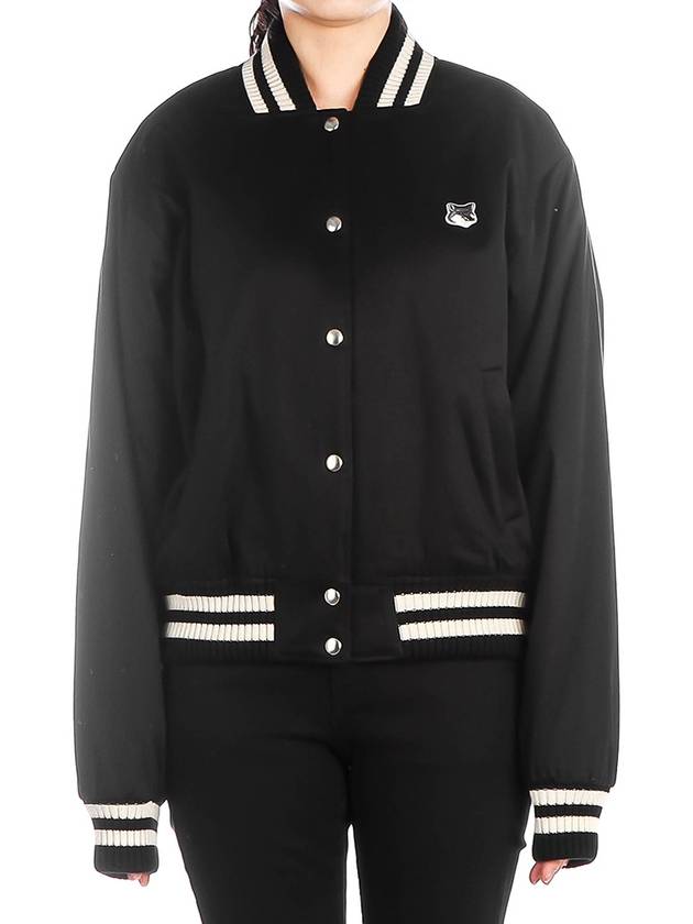 Satin Cotton Bomber Jacket Black - MAISON KITSUNE - BALAAN 2