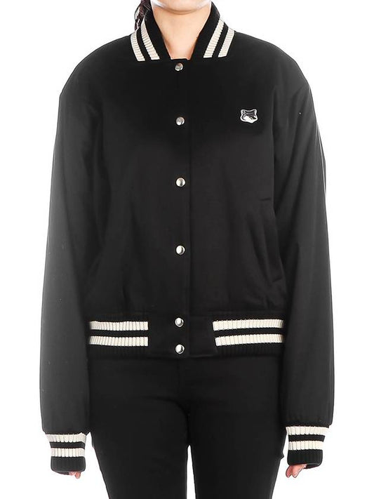 Satin Cotton Bomber Jacket Black - MAISON KITSUNE - BALAAN 2