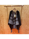 Wool Check Poncho Cape Grey - BURBERRY - BALAAN 2