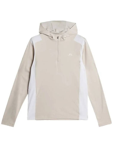 Men s Lucas Quarter Zip Up Golf Hood Moonbeam GMJS10949 U029 - J.LINDEBERG - BALAAN 1