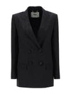 Logo Double Button Blazer Jacket Black - FENDI - BALAAN 3