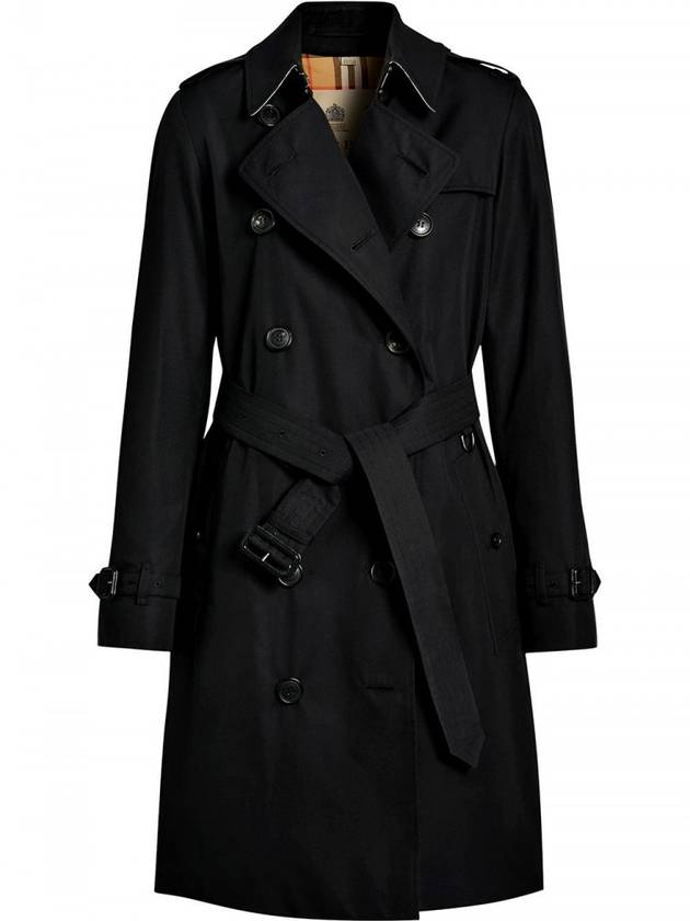 The Mid-length Kensington Heritage Trench Coat Midnight Blue - BURBERRY - BALAAN.