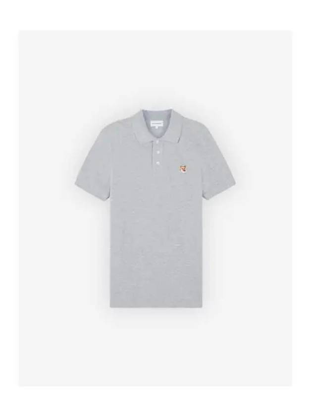 Fox Head Patch Cotton Polo Shirt Grey - MAISON KITSUNE - BALAAN 2