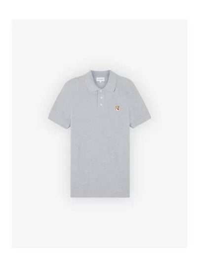 Fox Head Patch Cotton Polo Shirt Grey - MAISON KITSUNE - BALAAN 2