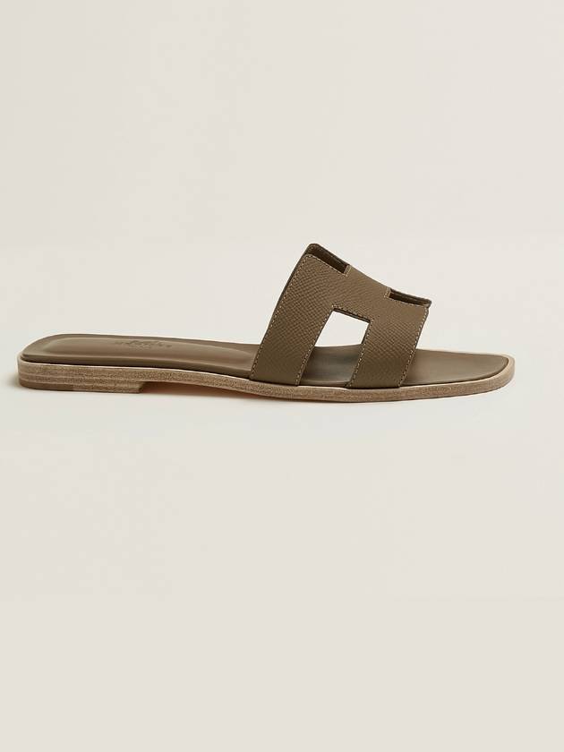 Oran Leather Sandals Etoupe - HERMES - BALAAN 4