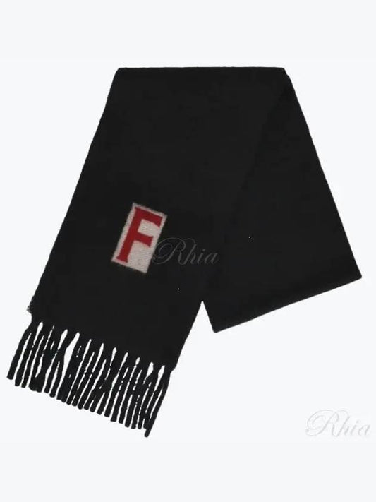 Jacquard Detail Scarf Black - SALVATORE FERRAGAMO - BALAAN 2