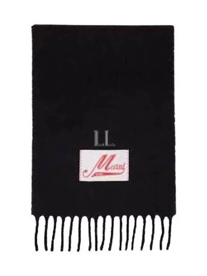 Logo Patch Knit Alpaca Muffler Black - MARNI - BALAAN 2