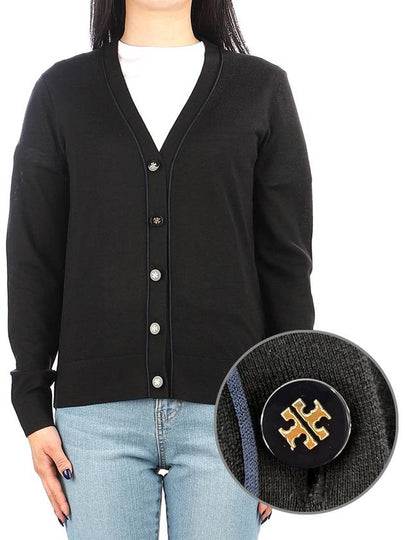 Simone Knit Cardigan Black - TORY BURCH - BALAAN 2