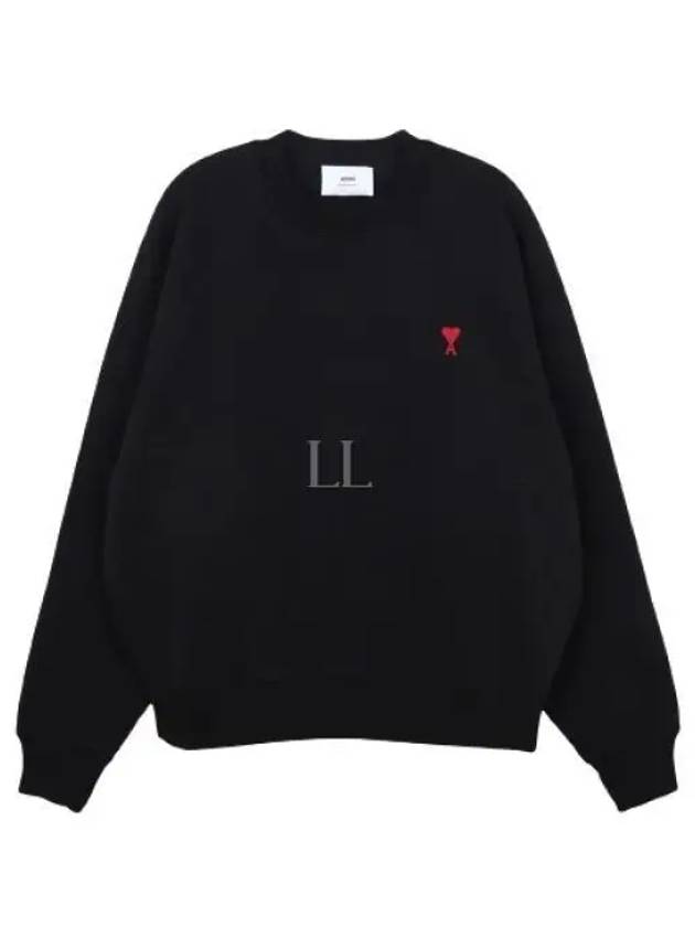 Small Heart Logo Sweatshirt Black - AMI - BALAAN 2