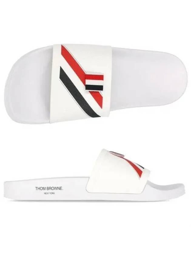 RWB Striped Men's Slippers White - THOM BROWNE - BALAAN 2