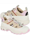 Women's Checked Cotton Leather Arthur Low Top Sneakers Pale Pink - BURBERRY - BALAAN 2