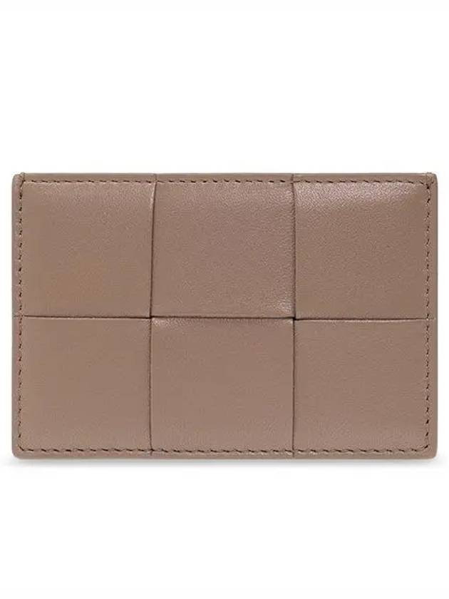 Intrecciato Lambskin Calfskin Card Wallet Taupe Grey - BOTTEGA VENETA - BALAAN 2