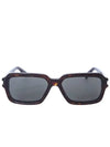 Engraved Logo Square Frame Sunglasses Brown - SAINT LAURENT - BALAAN 3