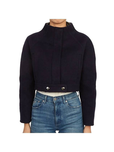 Double-Sided Virgin Wool Cropped Jacket Navy - DIOR - BALAAN 1