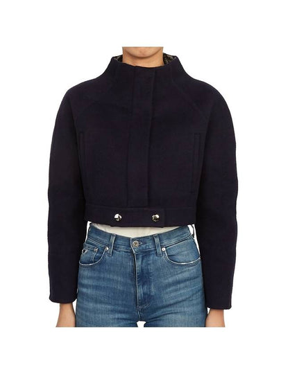 Double-Sided Virgin Wool Cropped Jacket Navy - DIOR - BALAAN 2