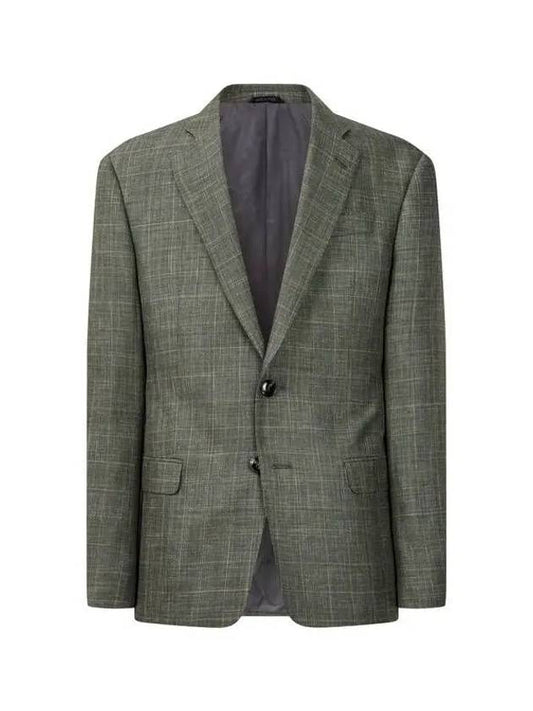 Men s Wool Blend Check Single Jacket Green - GIORGIO ARMANI - BALAAN 1