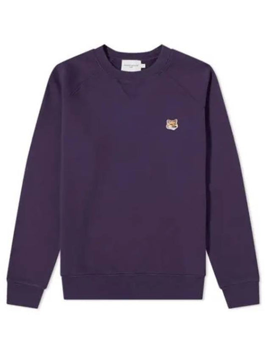 Men's Fox Head Patch Cotton Sweatshirt Purple - MAISON KITSUNE - BALAAN 2