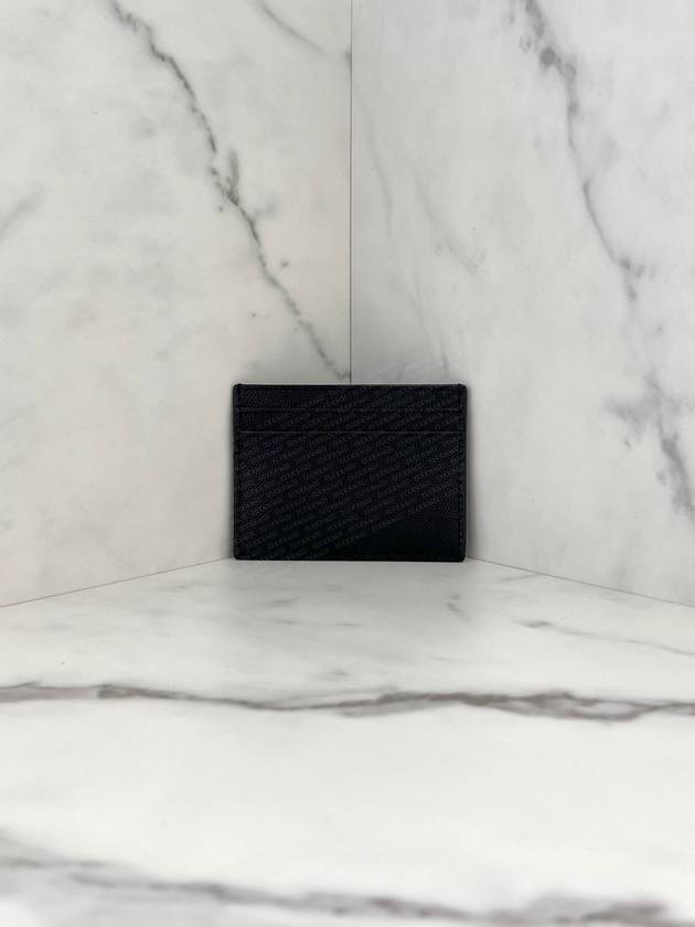 Embossed Leather Card Wallet Black - SAINT LAURENT - BALAAN 6