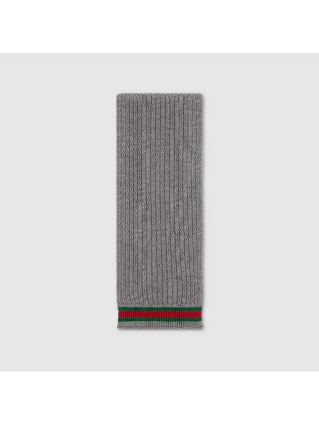 Kids Neck Warmer Muffler Scarf 792705 4K206 1266 GRAPHITE DARK GREEN - GUCCI - BALAAN 4