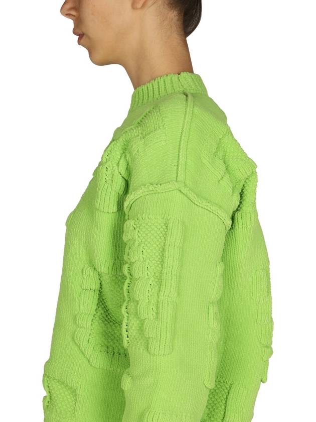 Chenille Alphabet Emboss Logo Knit Top Green - BOTTEGA VENETA - BALAAN 5