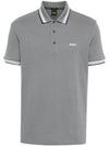 Paddy Cotton Short Sleeve Polo Shirt Grey - HUGO BOSS - BALAAN 2