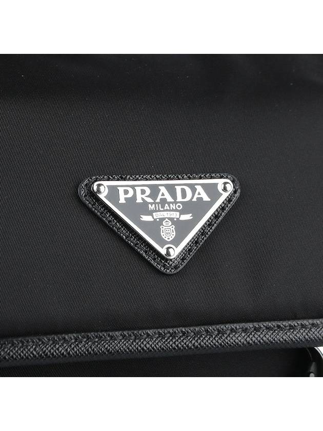 Triangle Logo Re-Nylon Saffiano Leather Cross Bag Black - PRADA - BALAAN 9