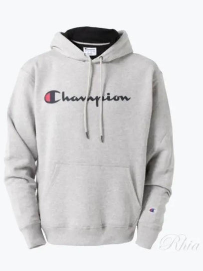 Men's Powerblend Scripted Logo Hooded Oxford Gray - CHAMPION - BALAAN 2