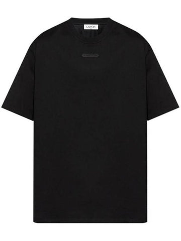 Girocolo relaxed fit short sleeve t shirt black - LANVIN - BALAAN 1