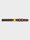 Women's Medium Triomphe Canvas Calfskin Belt Brown - CELINE - BALAAN 6