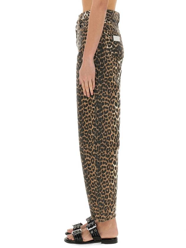 LEOPARD PRINT DENIM "STARY" JEANS - GANNI - BALAAN 4