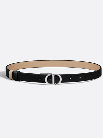 30 Montaigne Reversible Belt Black Biscuit Smooth - DIOR - BALAAN 1