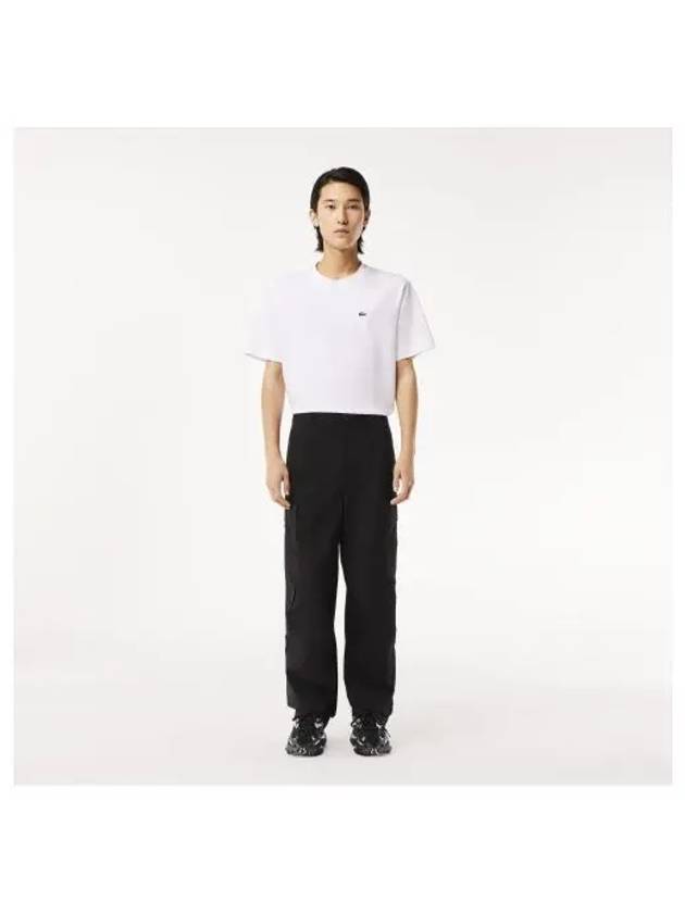 Men s straight fit cargo pants black - LACOSTE - BALAAN 1